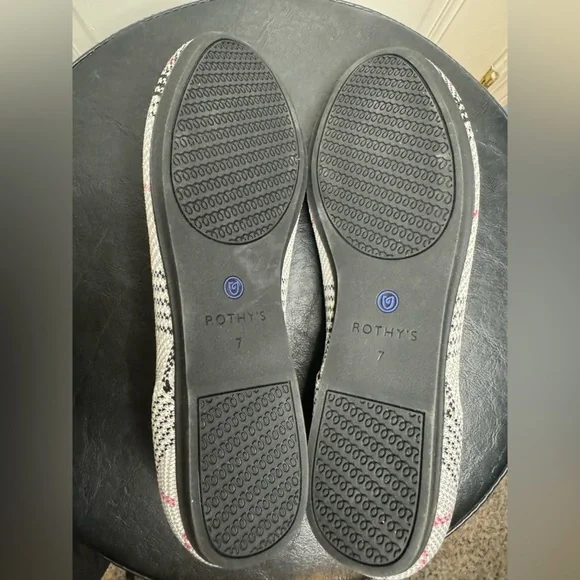 💖 Rothy’s NWOT The Flat Retired Round Toe Flats in Grey Glen Plaid Size 7 - Picture 8 of 9